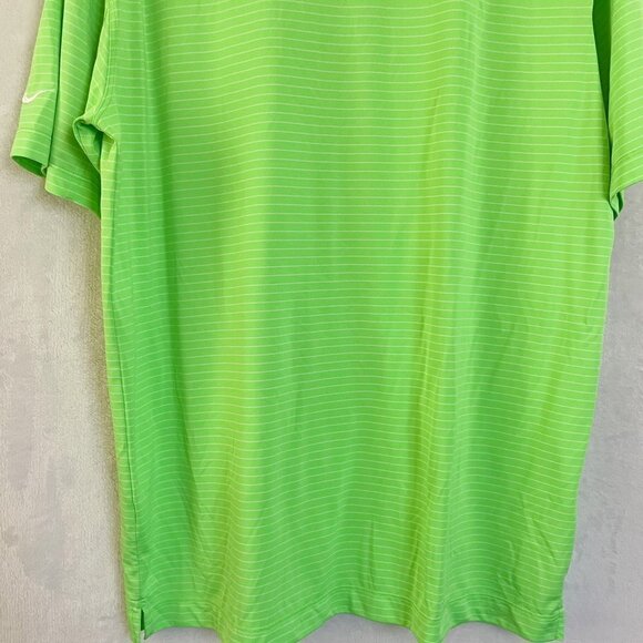 Men's Nike Golf tour performance Neon Green White Stripe Polo shirt Size L - Picture 8 of 11